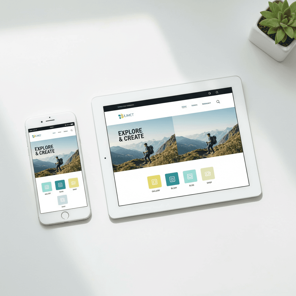 Website displayed responsively on smartphone and tablet